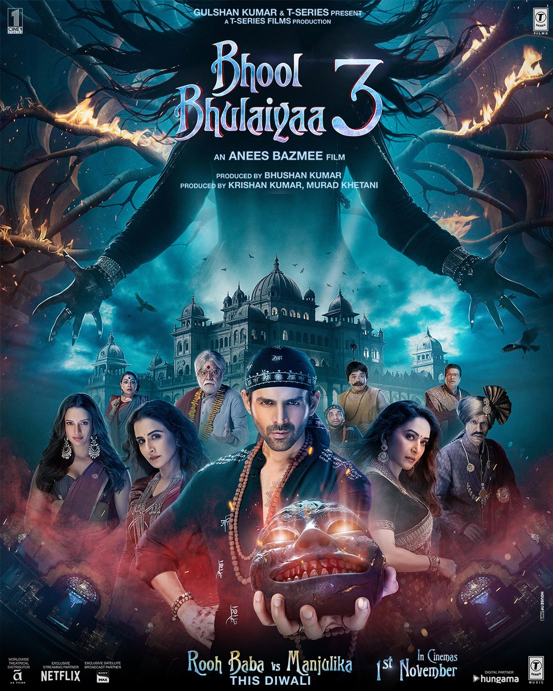 Bhool Bhulaiyaa 3 (2024) Hindi 1080P Nf Webrip X265 Hevc 10Bit Dd5 1 Esub - Mkvcinemas
