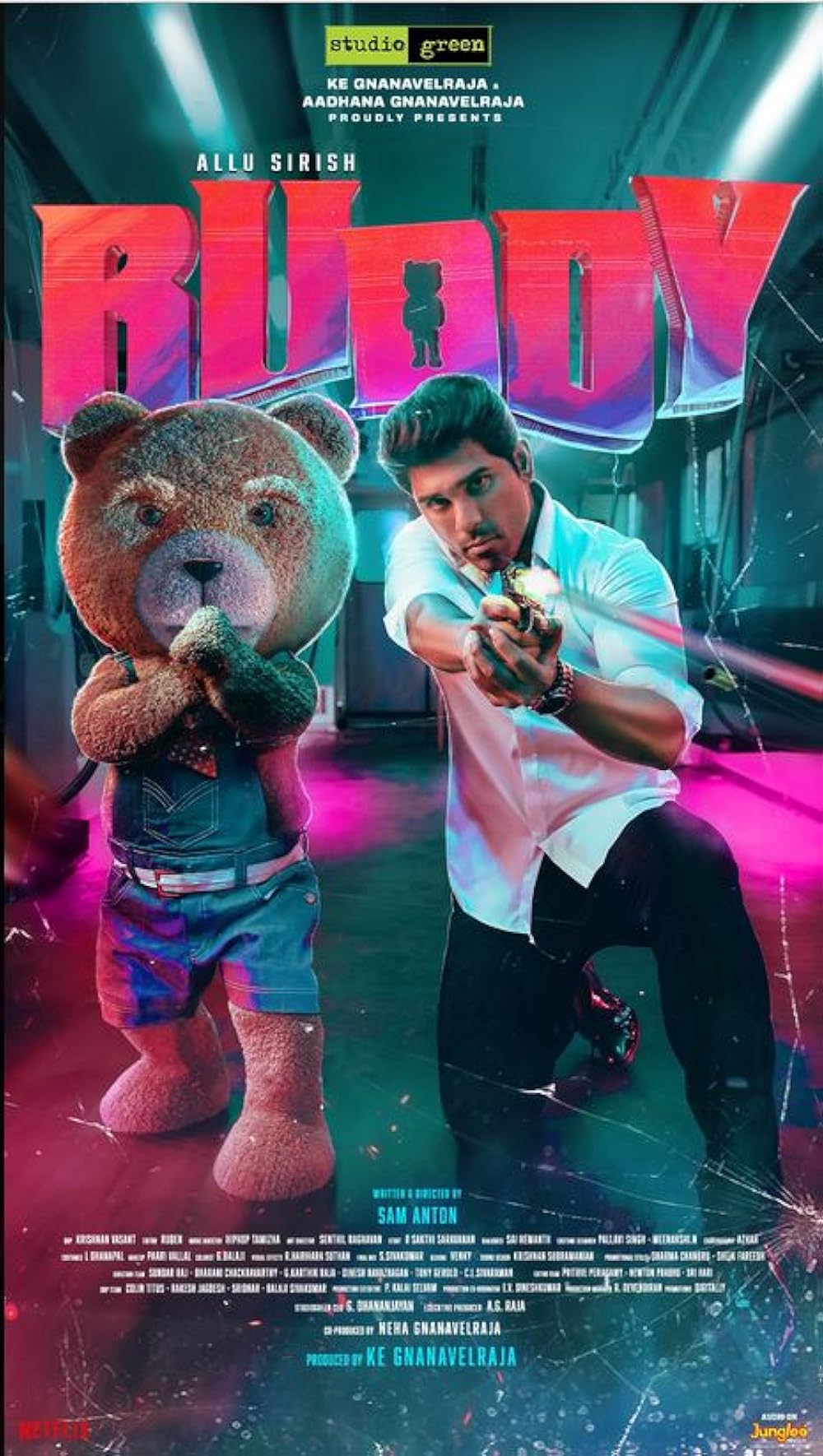 Buddy (2024) Uncut 720P Webrip X264 Esub [Dual Audio][Hindi 5 1 Telugu 5 1] -Dmv