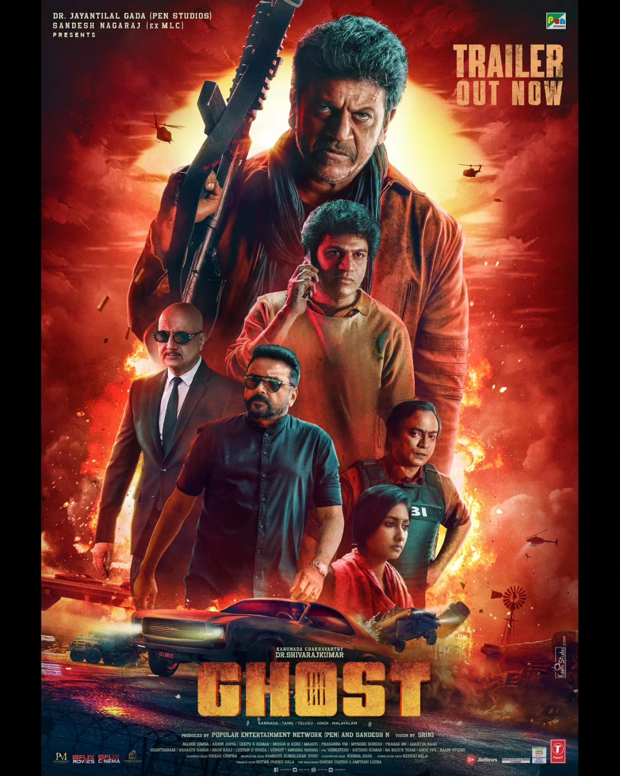 Ghost (2023) Uncut 1080P Webrip X264 Esub [Dual Audio][Hindi 5 1 Kannada 5 1] -Mkvc
