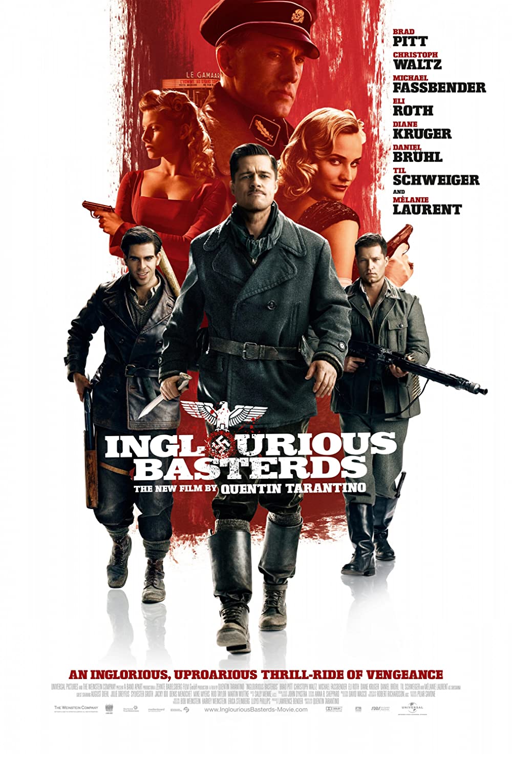 Inglourious Basterds (2009) 1080P Bluray X265 Hevc Esub [Dual Audio][Hindi 5 1 English 5 1] -Mkvc