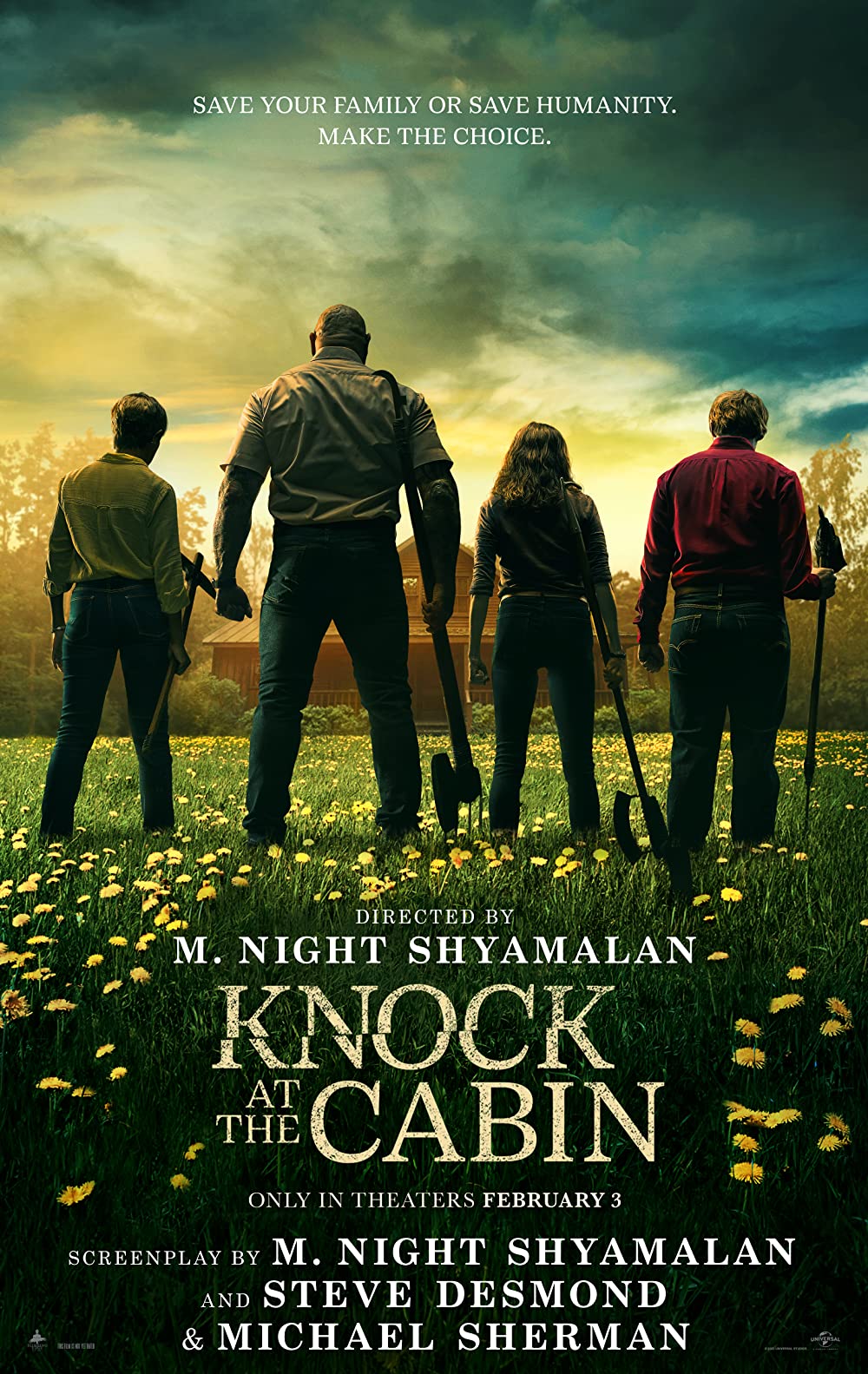 Knock At The Cabbin (2023) 720P Bluray X264 Esub [Dual Audio][Hindi 5 1 English 5 1] -Mkvc
