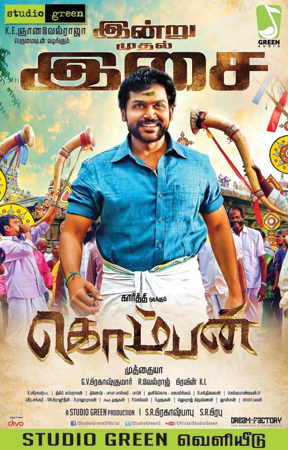 Komban (2015) 720P Uncut Hdrip X264 Eng Subs [Dual Audio][Hindi Dd 2 0 Tamil Dd 5 1]