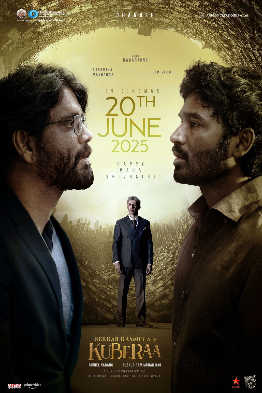 Kuberaa (2025) Uncut 1080P Ds4K Webrip X265 Hevc Esub [Dual Audio][Hindi 5 1 Telugu 5 1] -Dmv
