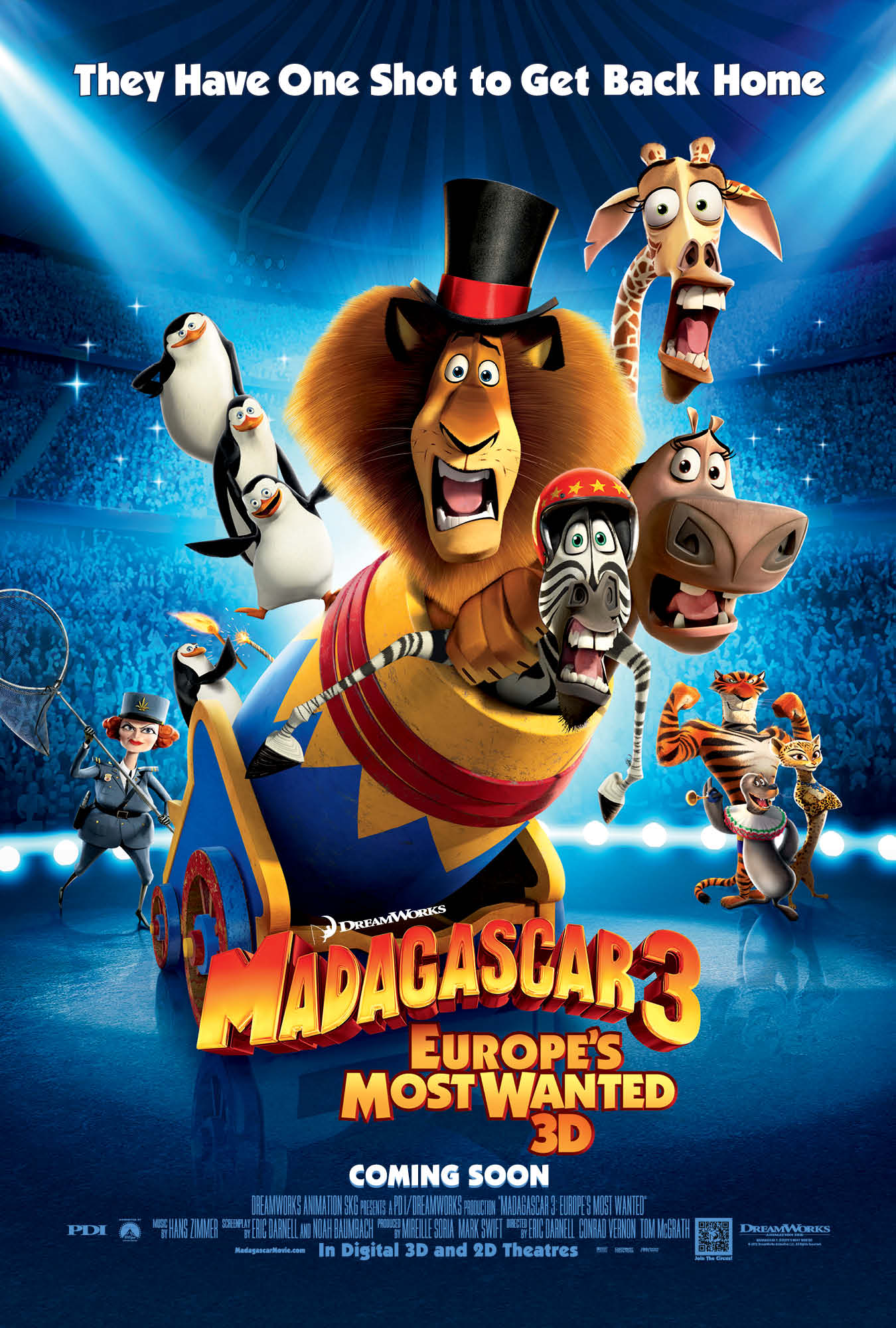 Madagascar 3-Europe's Most Wanted (2012) 720P Bluray X264 Esub [Dual Audio][Hindi 5 1 English 5 1] - Mkvc