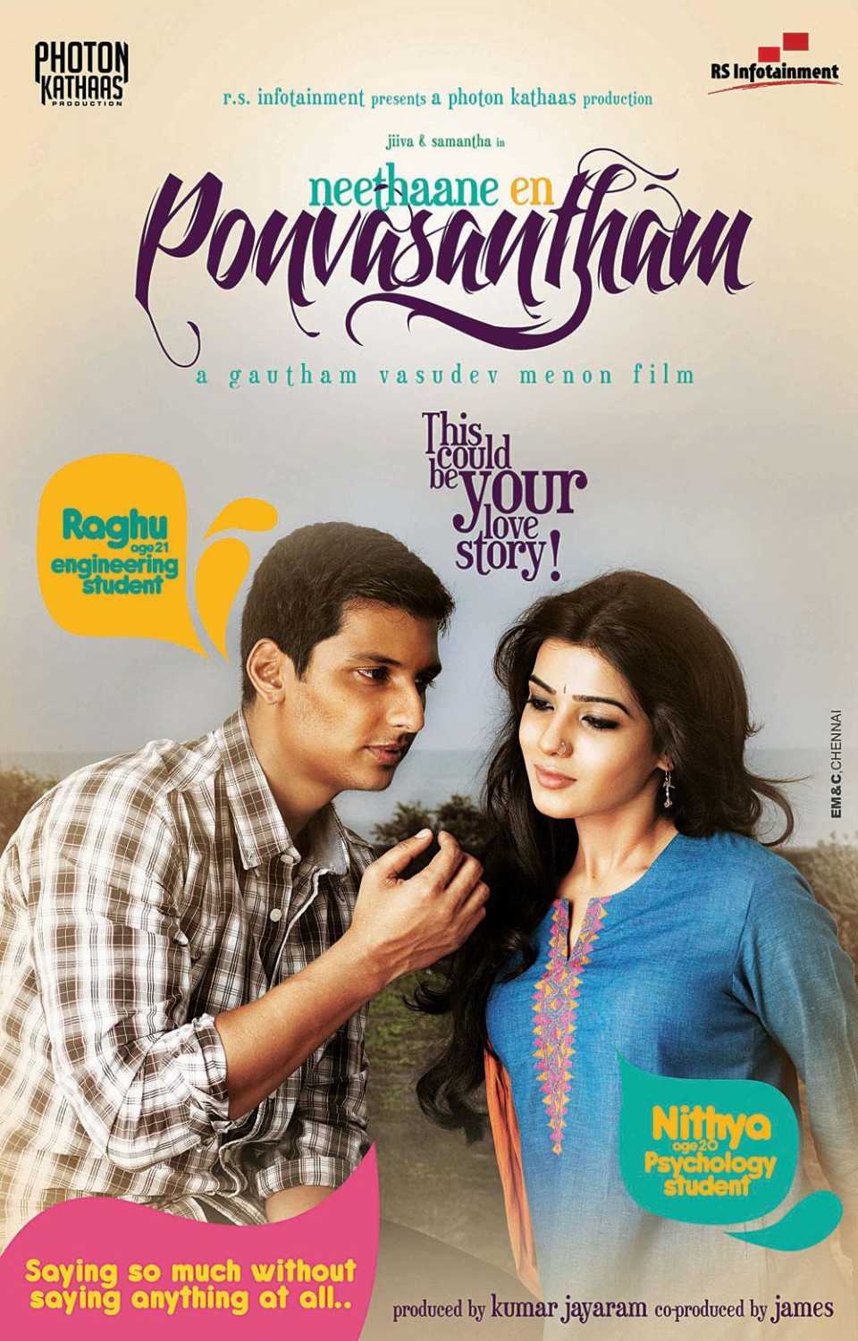 Neethaane En Ponvasantham (2012) Uncut 720P Webrip X264 [Dual Audio][Hindi Dd2 0 Tamil 2 0] -Dmv
