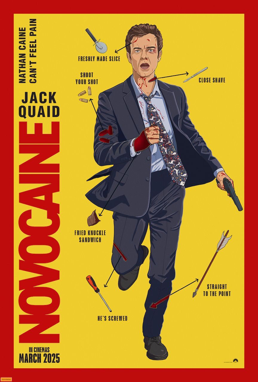 Novocaine (2025) 1080P Bluray X265 Hevc Esub [Dual Audio][Hindi 5 1 English 5 1] -Mkvc