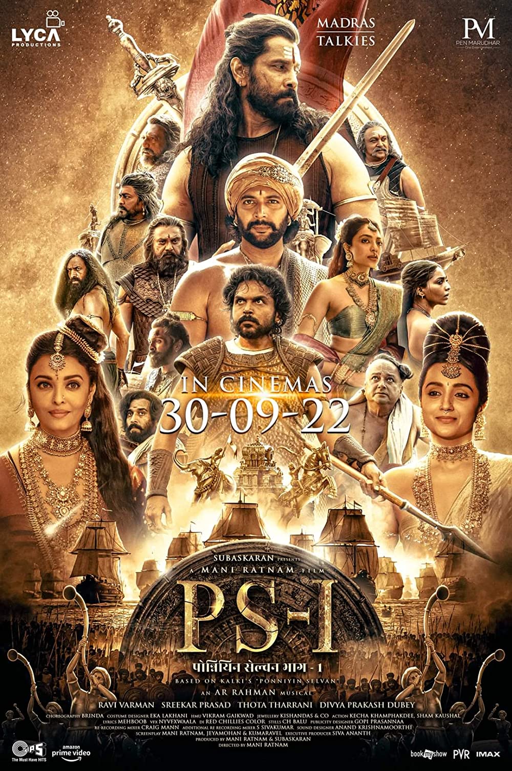 Ponniyin Selvan I (2022) Uncut 1080P Amzn Webrip X264 Esub [Dual Audio][Hindi 5 1 Tamil 5 1] -Dmv
