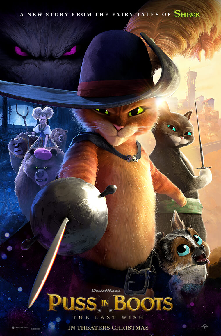 Puss In Boots The Last Wish (2022) 1080P Bluray X265 Hevc Esub [Dual Audio][Hindi 5 1 English 5 1] -Mkvc
