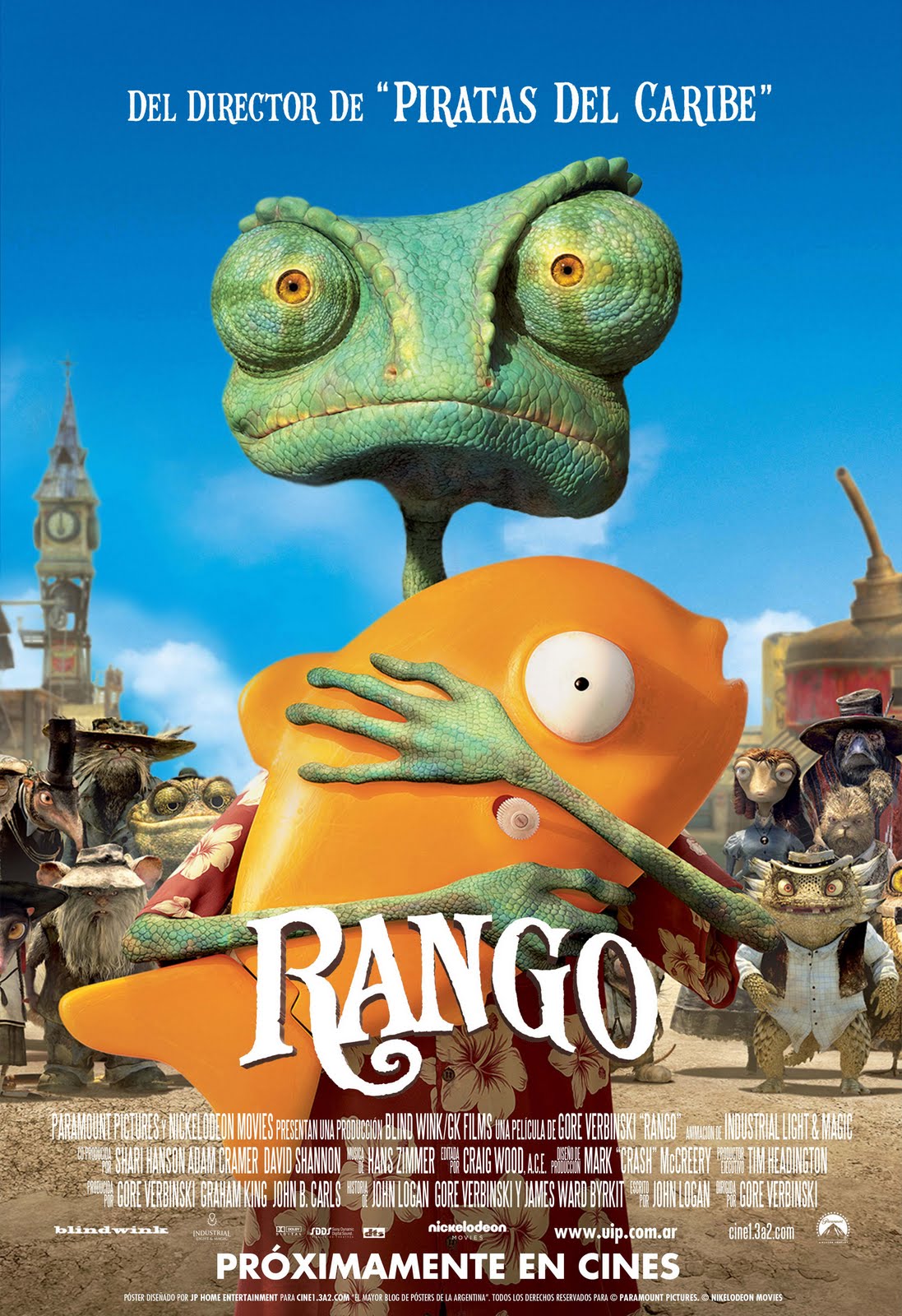 Rango (2011) Extended 720P Bluray X264 Esub [Dual Audio][Hindi 5 1 English 5 1] -Mkvc