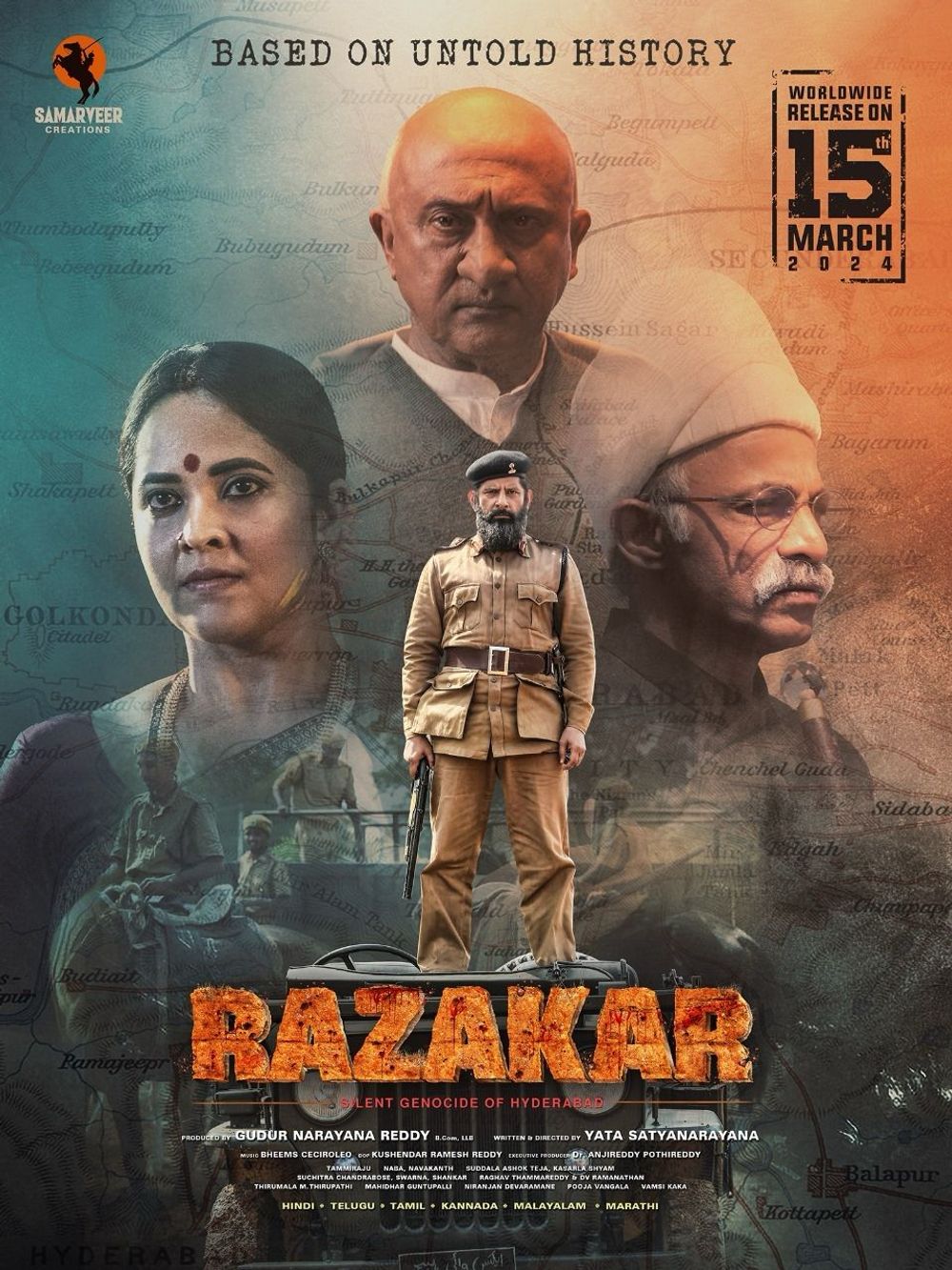 Razakar (2024) Uncut 1080P Ds4K Webrip X265 Hevc Esub [Dual Audio][Hindi 2 0 Telugu 5 1] -Hdhub