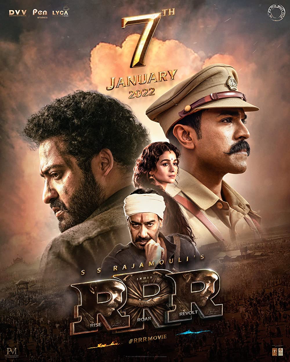 Rrr (Rise Roar Revolt) (2022) Uncut 1080P Bluray X264 Esub [Dual Audio][Hindi 5 1 Telugu 5 1] -Dmv