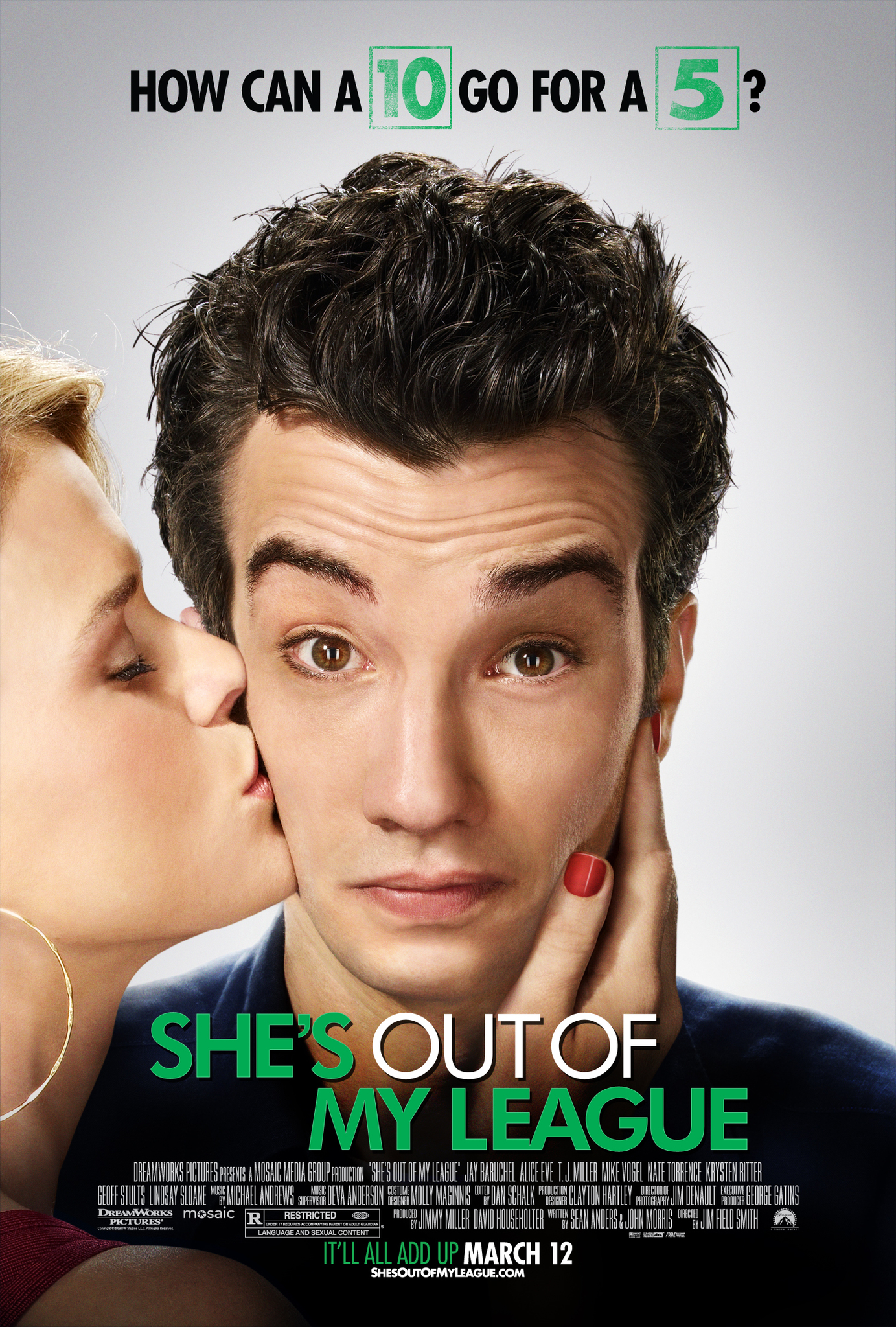 Shes Out Of My League (2010) 1080P Bluray X265 Hevc Esub [Dual Audio][Hindi 5 1 English 5 1] -Mkvc