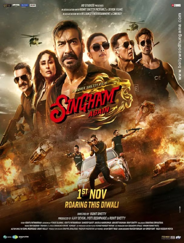 Singham Again (2024) Hindi 1080P Amzn Webrip X265 Hevc 10Bit Dd5 1 Esub - Mkvcinemas