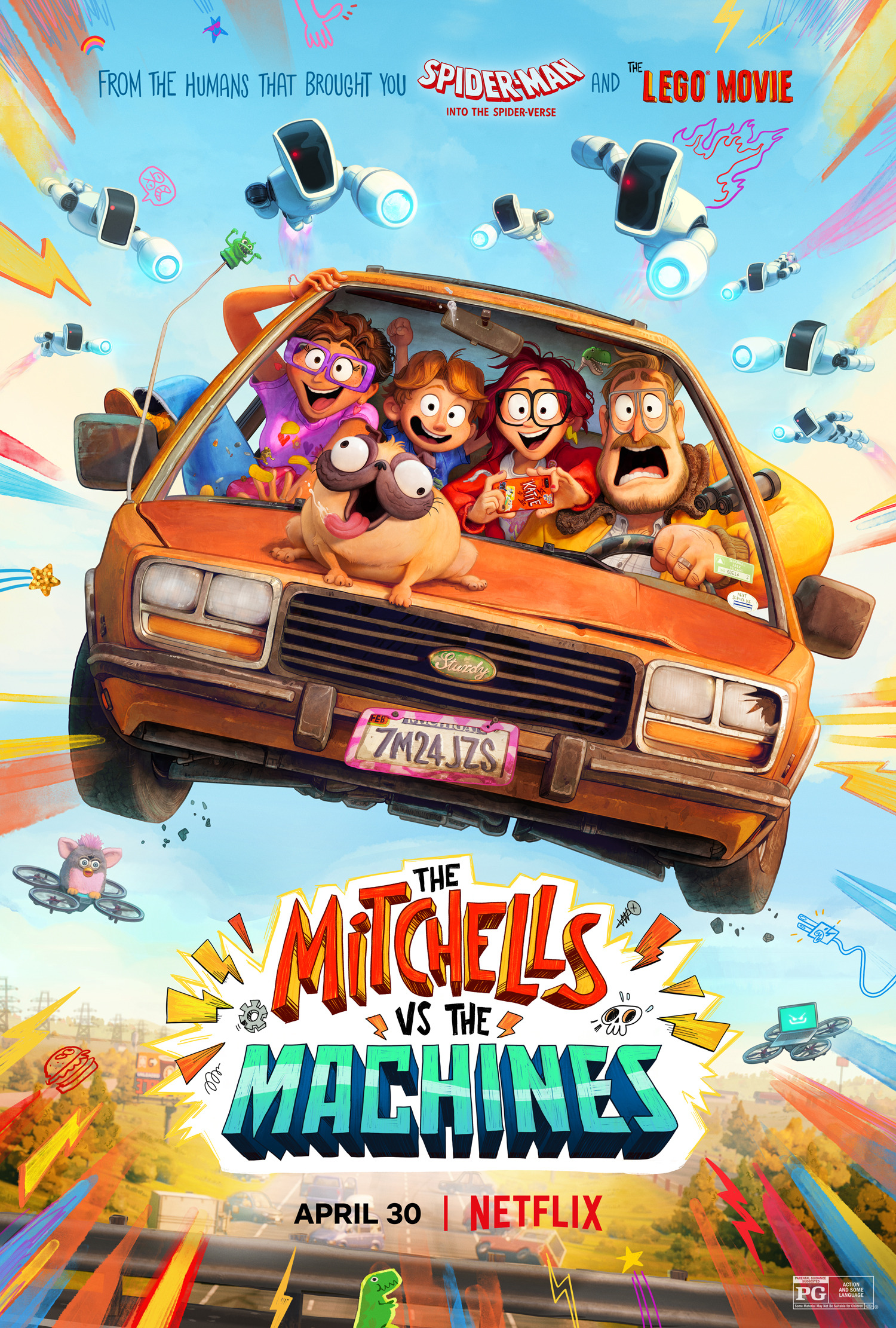 The Mitchells Vs The Machines (2021) 720P Nf-Web X264 Msubs [Dual Audio][Hindi 5 1 English 5 1] -Mkvc
