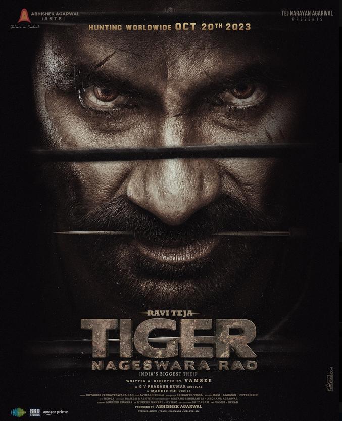 Tiger Nageswara Rao (2023) Uncut 1080P Amzn Webrip X264 Esub [Dual Audio][Hindi 5 1 Telugu 5 1] -Dmv