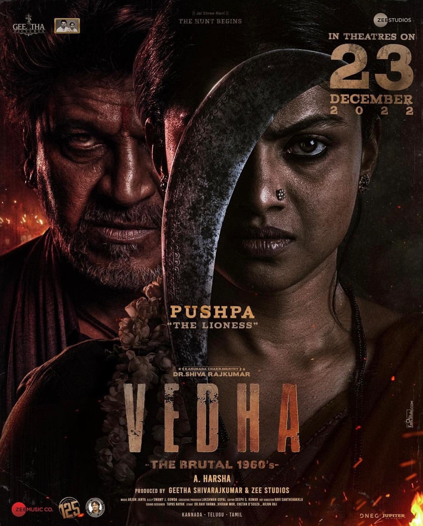 Vedha (2022) Uncut 1080P Zee5 Webrip X264 Esub [Dual Audio][Hindi 5 1 Kannada 5 1] -Dmv