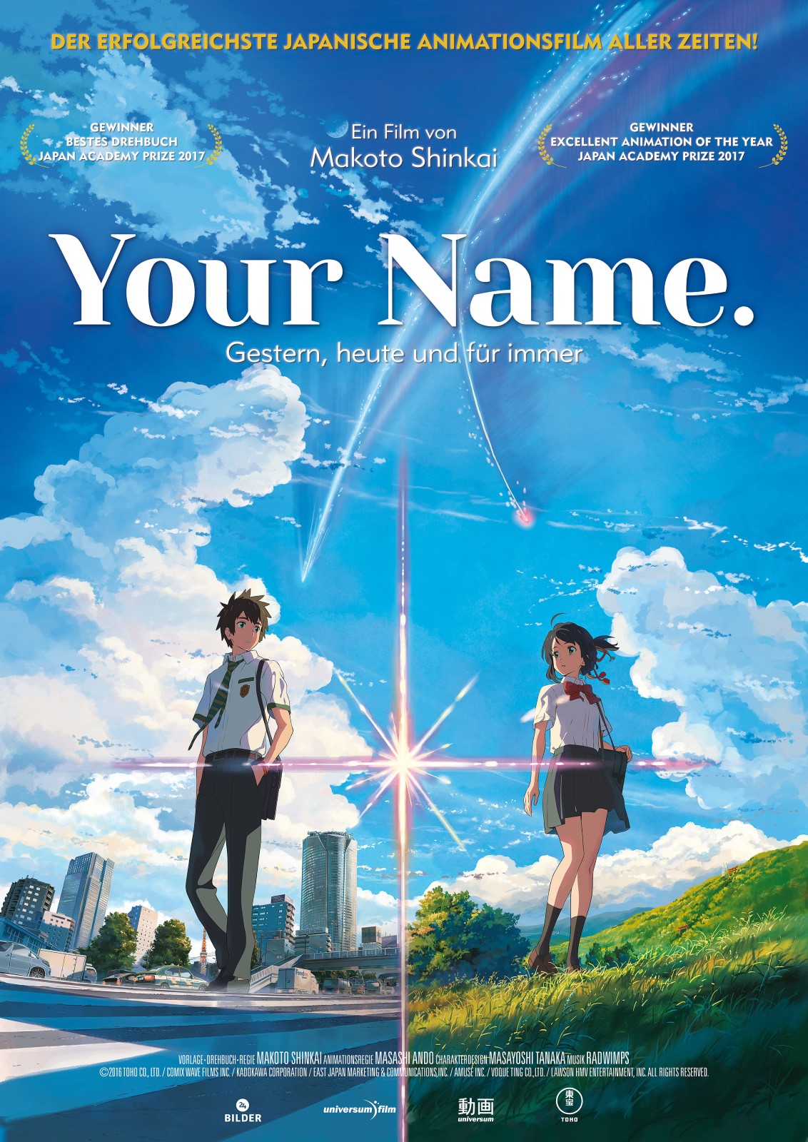 Your Name (2016) 1080P Bluray X265 Hevc Esub [Multi Audio][Hindi 2 0 Japanese 5 1 English 5 1] -Olam